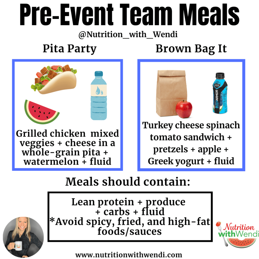 Unsure what to feed athletes before games. Give these balanced meal ideas a try for your next team meal!